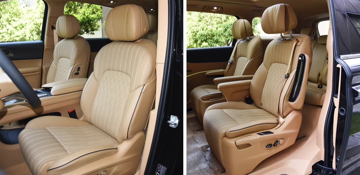 компоновка салона: передние сидения и задние пассажирские места